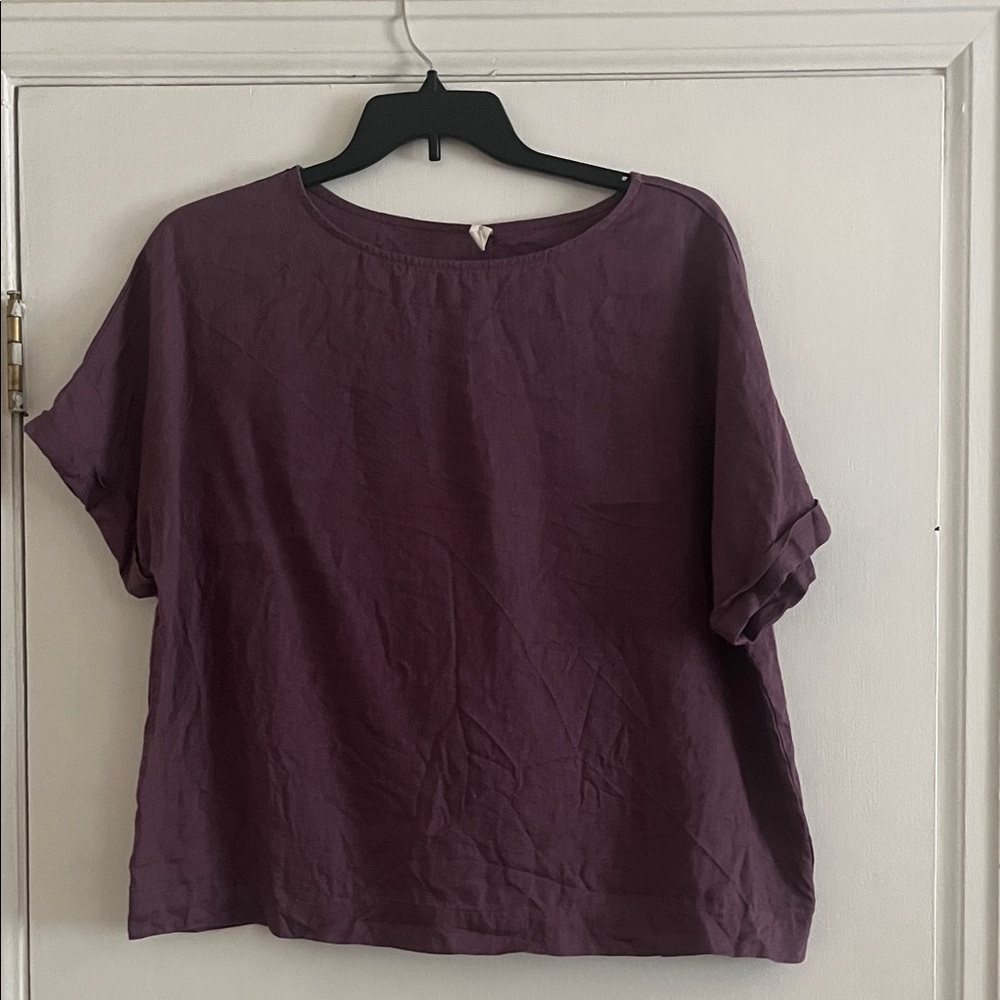 100% Linen Short Sleeve Women's Top from Grae Cove